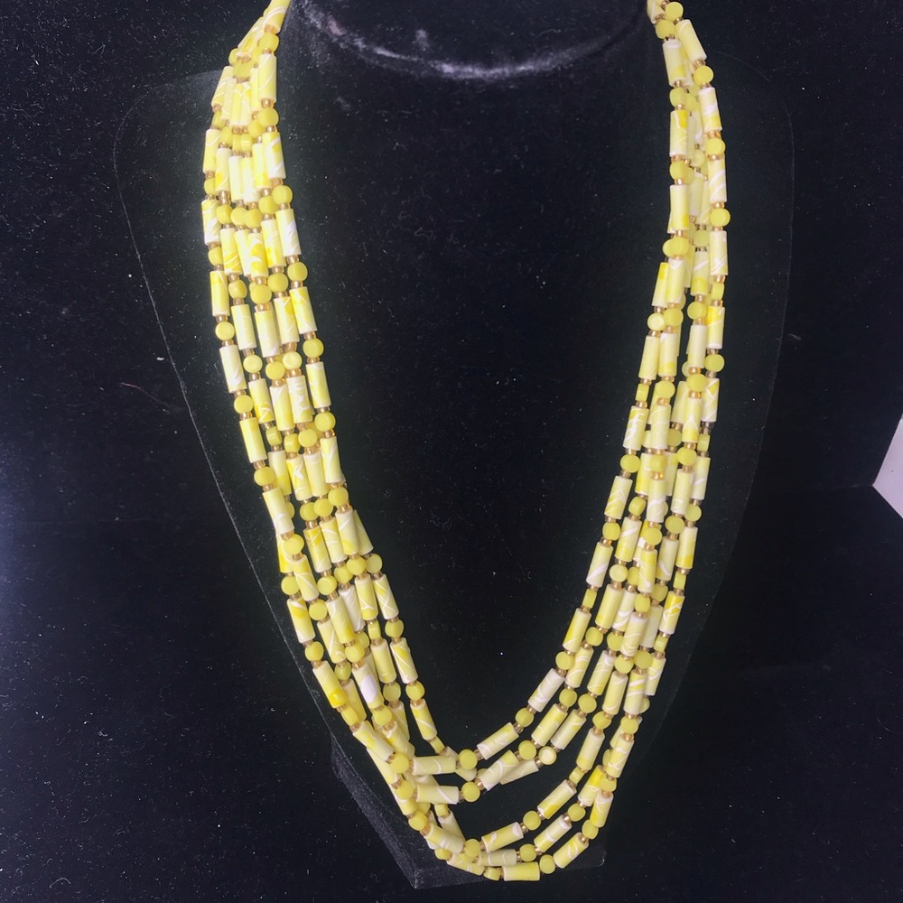 Vintage necklace. Multi strand yellow